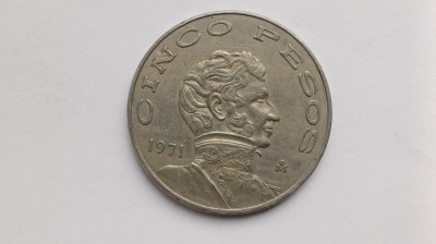 Mexic -5 Pesos 1971 foto