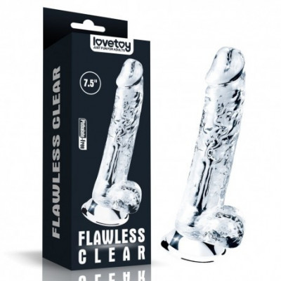 Dildo cu ventuza Flawless Clear Dildo 19 cm foto