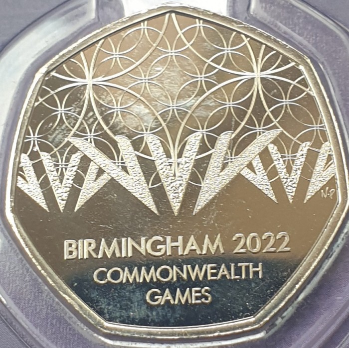 50 pence 2022 Marea Britanie, Commonwealth Games, Brilliant unc, Coincard