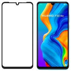 Folie Huawei P30 Lite, Sticla Securizata 2.5D, 0.33mm, Ringke ID Full Cover, cu Rama, Negru foto