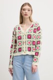 Desigual cardigan JOHANNA femei, culoarea bej, light, 25SWJF36