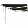 Copertină retractabilă manual cu LED, antracit, 6x3,5 m