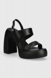 Karl Lagerfeld sandale de piele ASTRAGON HI culoarea negru, KL33724