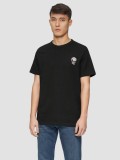 Tricou barbati cu decolteu la baza gatului, croiala Regular Fit, Negru, S