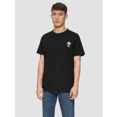 Tricou barbati cu decolteu la baza gatului, croiala Regular Fit, Negru, S
