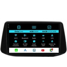 Navigatie Dedicata Hyundai I30 (2017-2022), 9Inch, 4Gb Ram, 64Gb Stocare, Carplay