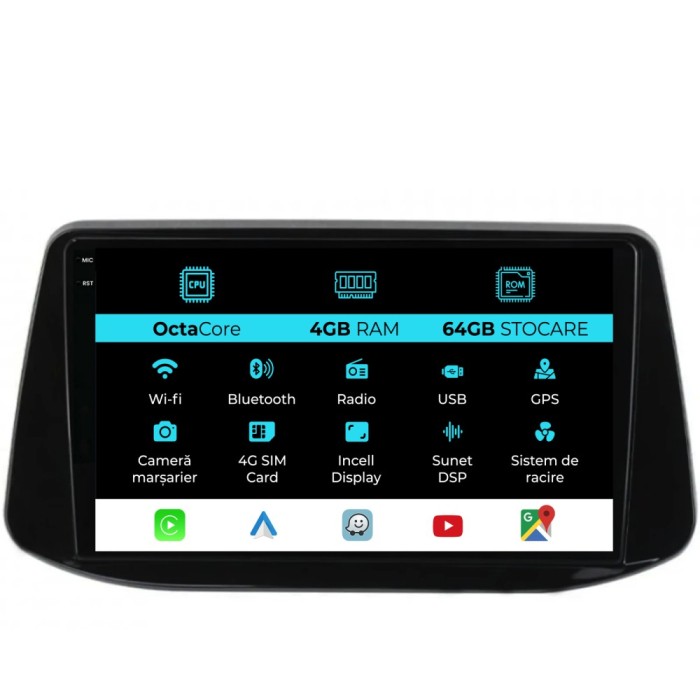 Navigatie Dedicata Hyundai I30 (2017-2022), 9Inch, 4Gb Ram, 64Gb Stocare, Carplay