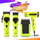 Cumpara ieftin Set ROVRA - SUPER CUT - Masina de tuns + Masina de contur + Masina de ras + Uscator de par INTENSE - Verde