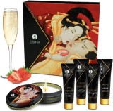 Set Shunga Geisha's Organica Secrets, Sparkling Strawberry Wine Massage Oil