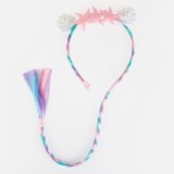 Bentita de par impletita cu tema sirena, decorata cu stele de mare si scoici, 55cm, CMCLASS