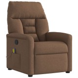 VidaXL Fotoliu de masaj rabatabil, maro, material textil 4015556
