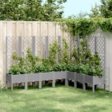 Jardiniera de gradina cu spalier gri deschis 200x160x142 cm PP GartenMobel Dekor, vidaXL