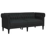 Cumpara ieftin Canapea Chesterfield cu 2 locuri, negru, material textil