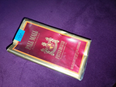 Reclama veche,pachet vechi TIGARI&amp;quot;PALL MALL&amp;quot;SUPERLONGS FILTERDELUXE,GOL-U.S.A foto