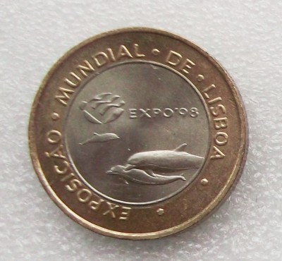 PORTUGALIA 200 Escudos 1997 Lisbon World Expo &amp;#039;98 BIMETAL aUNC / UNC ** foto