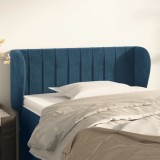 Cumpara ieftin Tăblie pat cu aripioare albastru &icirc;nchis 103x23x78/88 cm catifea
