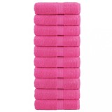 vidaXL Prosoape oaspeți premium SOLUND 10 buc. roz 30x50 cm 600 gsm