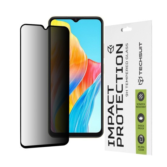 Folie pentru Oppo A18 / A38 - Techsuit 111D Privacy Full&nbsp;Glue - Black