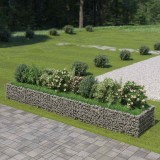 VidaXL Strat &icirc;nălțat gabion, 450 x 90 x 50 cm, oțel galvanizat