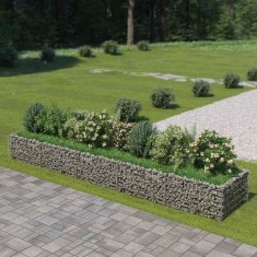 vidaXL Strat &icirc;nălțat gabion, 450 x 90 x 50 cm, oțel galvanizat