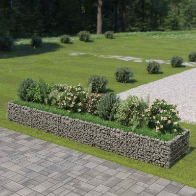vidaXL Strat &amp;icirc;nălțat gabion, 450 x 90 x 50 cm, oțel galvanizat 143553 foto