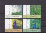 PASARI PAUNI SERIE CU TABS IN LIMBA ENGLEZA,2019 MNH ** ROMANIA., Fauna, Nestampilat