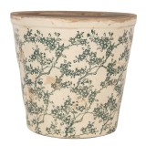 Ghiveci flori ceramica bej verde &Oslash; 21x20 cm