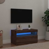 Cumpara ieftin Dulap TV cu LED stejar artizanal 75x35x40 cm lemn prelucrat