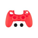 Husa Din Silicon Pentru Controller Si Thumb Grips Spartan Gear Rosu PS4