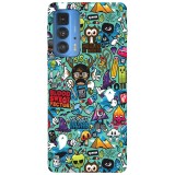 Husa compatibila cu Motorola G20 model modern graffiti, Silicon, TPU, Viceversa, Transparent, Carcasa