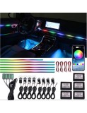 Kit lumini ambientale Symphony wireless cu LED, Acrilice 18 in 1 - Portiere, bord, manere cu banda transparenta, Xenon Bright