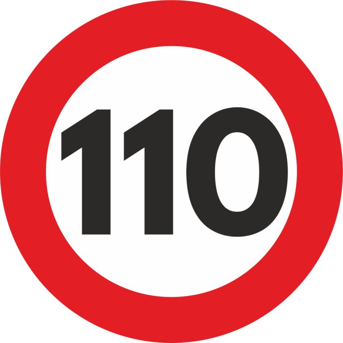 Autocolant Sticker Limita Viteza Reflectorizant - 110km h
