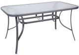 Masa de gradina Gregory ShadowGray cu sticla securizata 140x80 cm