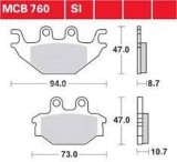 Set placute frana TRW MCB760 - Adly - CAN-AM 250 - Kymco KXR - Maxxer - MXU 250-500 - TGB Blade - Yamaha YZF-R 125 (08-13)