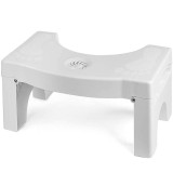 Scaunel Pliabil WC Linomag&reg;, Impotriva Constipatiei si Hemoroizilor, Inaltator toaleta pentru pozitia ghemuit, Inaltime 17.5 cm, Alb