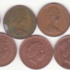 Marea Britanie set 7 monede X1 penny 1971-1999.