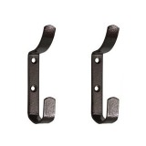 Cumpara ieftin Set 2 x Cuier metalic pentru perete Flores, 110 mm, Maro