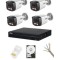 Sistem supraveghere complet Dahua 4 camere IP 4 MP Dual Light IR 30m WL 30m Microfon NVR 4 canale HDD si accesorii instalare incluse SafetyGuard Surve