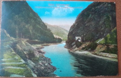 Carte postala, Baile Calimanesti, vedere pe Valea Oltului, Tunelul Gura Lotrului, 1926 foto