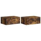 vidaXL Dulap de noapte suspendat 2 pcs Stejar fumuriu Lemn prelucrat 899306