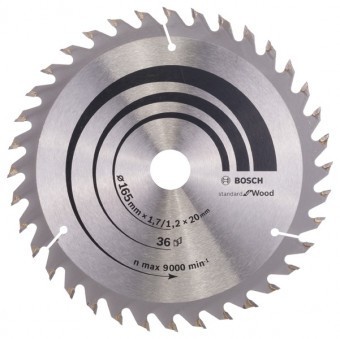 Bosch Panza ferastrau circular Optiline Standard for Wood, 165x20x1.7mm, 36T, reductie 16mm - 3165140660273 foto