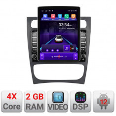 Navigatie dedicata Mercedes C W203 2000-2004 K-clk ecran tip TESLA 9.7" cu Android Radio Bluetooth Internet GPS WIFI 2+32 DSP Q CarStore Technology