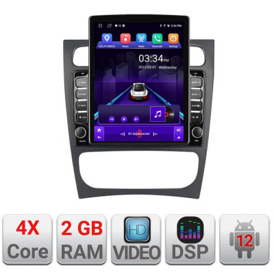 Navigatie dedicata Mercedes C W203 2000-2004 K-clk ecran tip TESLA 9.7&amp;quot; cu Android Radio Bluetooth Internet GPS WIFI 2+32 DSP Q CarStore Technology foto