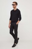 United Colors of Benetton pantaloni barbati, culoarea negru, drept
