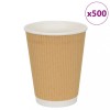 VidaXL Cești de cafea din h&acirc;rtie 500 buc 12 oz 300 ml maro