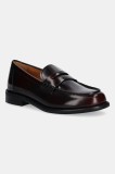 Vagabond Shoemakers mocasini de piele LINN culoarea bordo, cu toc plat, 6036-004-54
