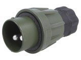 Conector circular tată 2 pini, argintat