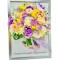 Buchet in rama personalizabil cu trandafiri si flori de cires 20 cm x 29 cm (multicolor)