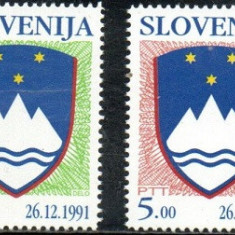 B0931 - Slovenia 1991 - Steme 4v. neuzat,perfecta stare