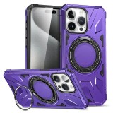 Husa De Protectie Kickstand Magnetic Pentru Iphone 15, CRISTALIS SALE&trade; Cu Suport Inel, Antishock, Magsafe, Mov